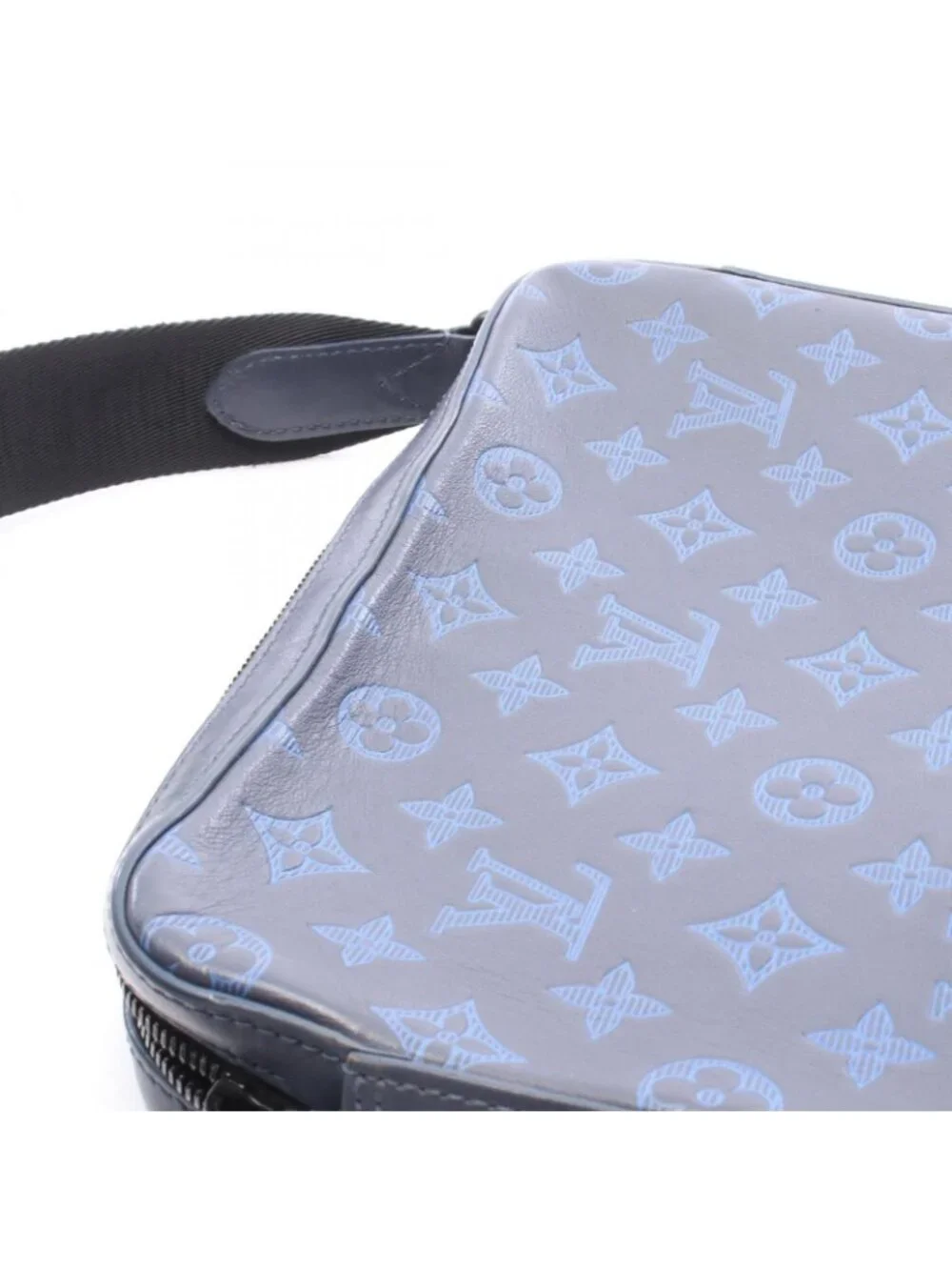 Louis Vuitton Shoulder Bag Duo Messenger Monogram Shadow Navy Leather